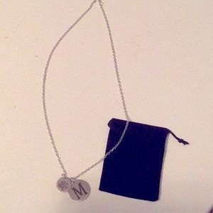 ❤️ Silver Chain with M Initial Medal + Motivational Note New In Box